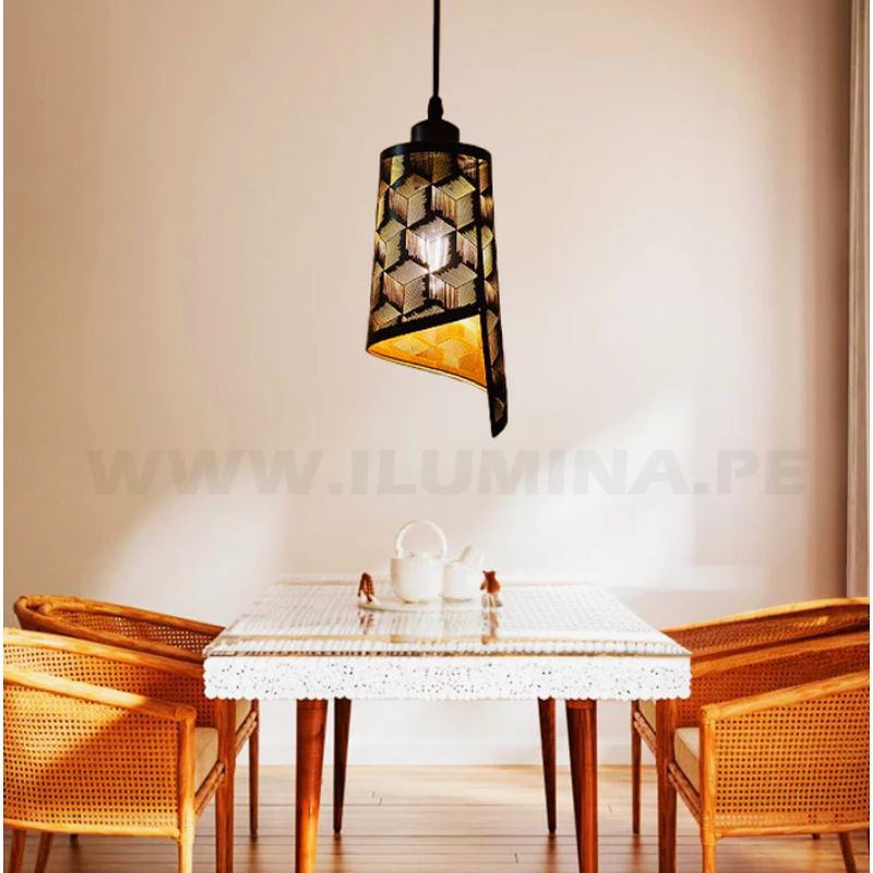 GENERICO - Lámpara Colgante Campana Malena Black Led