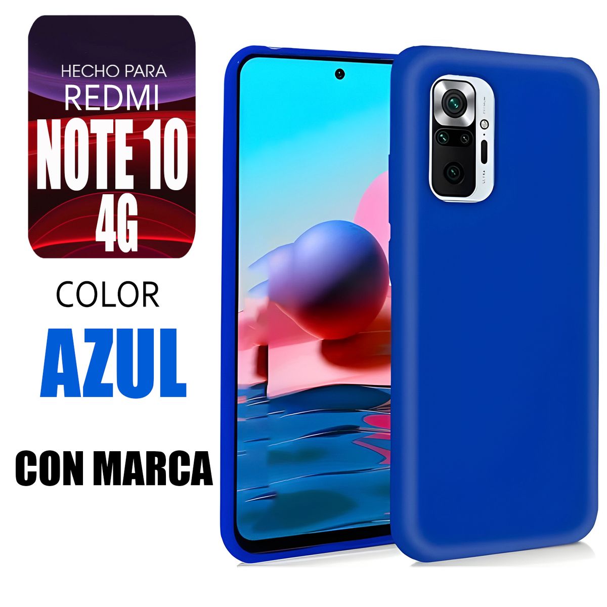 XIAOMI - Silicone Case Para Redmi Note 10 4G Rosa Con Marca