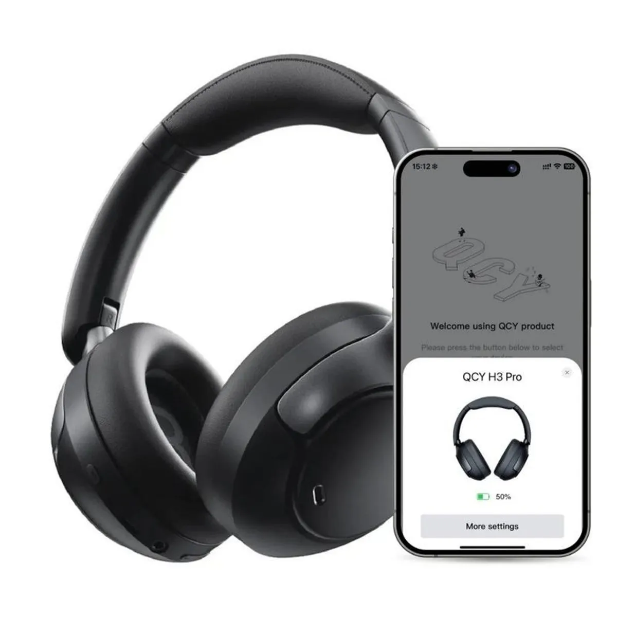 QCY - AUDIFONO INALÁMBRICO QCY H3 PRO Bluetooth Anc Activa - NEGRO
