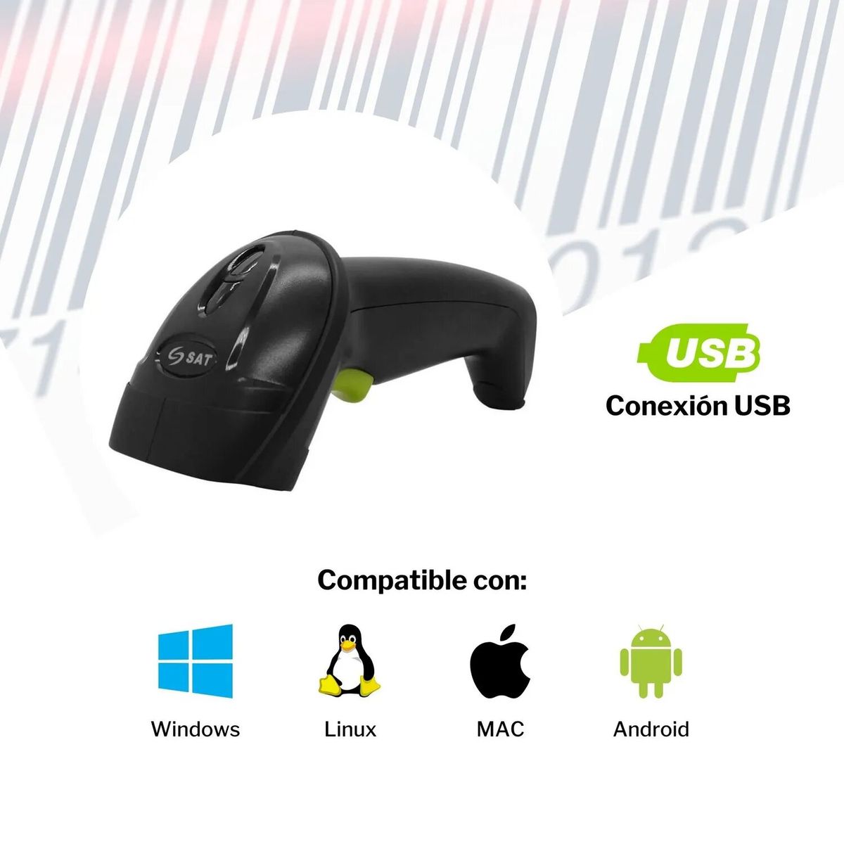 GENERICO - Lector de Código de Barras Laser LD101R Para Punto de Venta