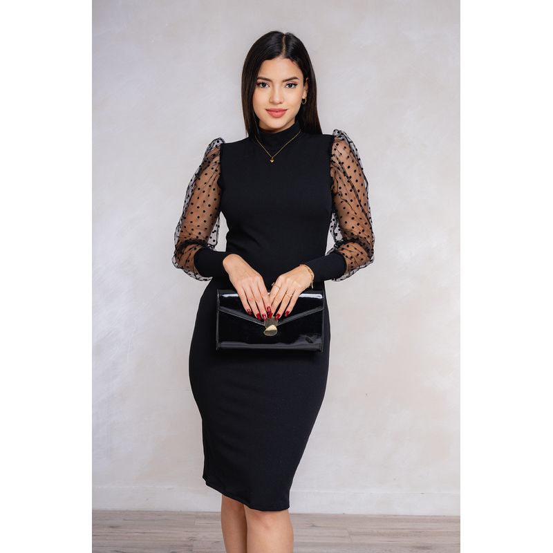 ARMA TU LOOK - VESTIDO LILIANA CUELLO ALTO MANGAS DE TULL ARMA TU LOOK