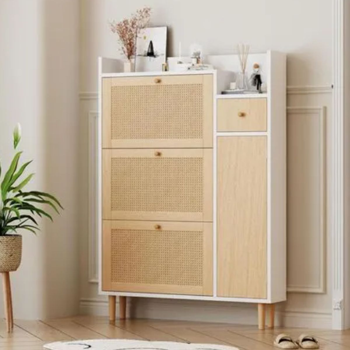 NACION MUEBLES - ZAPATERA NORDICA NACION MUEBLES BLANCO