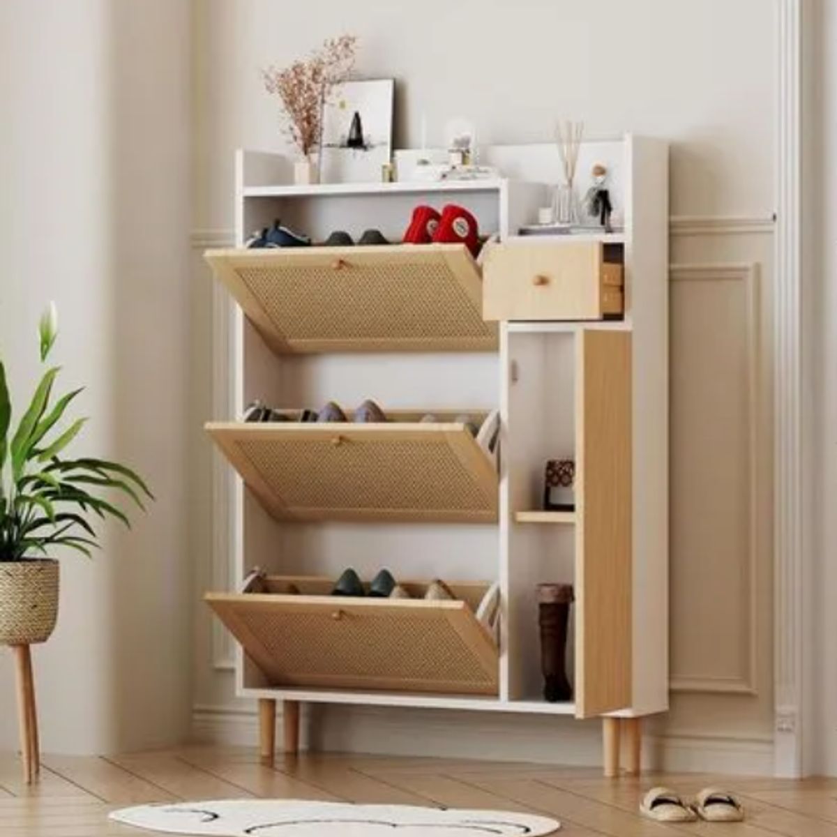 NACION MUEBLES - ZAPATERA NORDICA NACION MUEBLES BLANCO