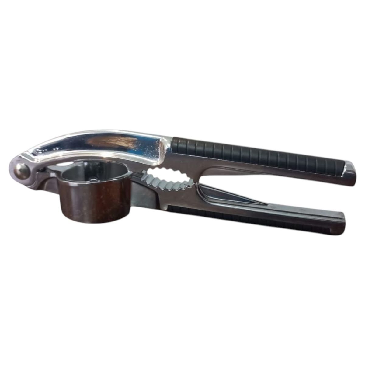 WELL BEING - Prensador de Ajos con Mango Ergonómico  Acero Inoxidable- Color Negro