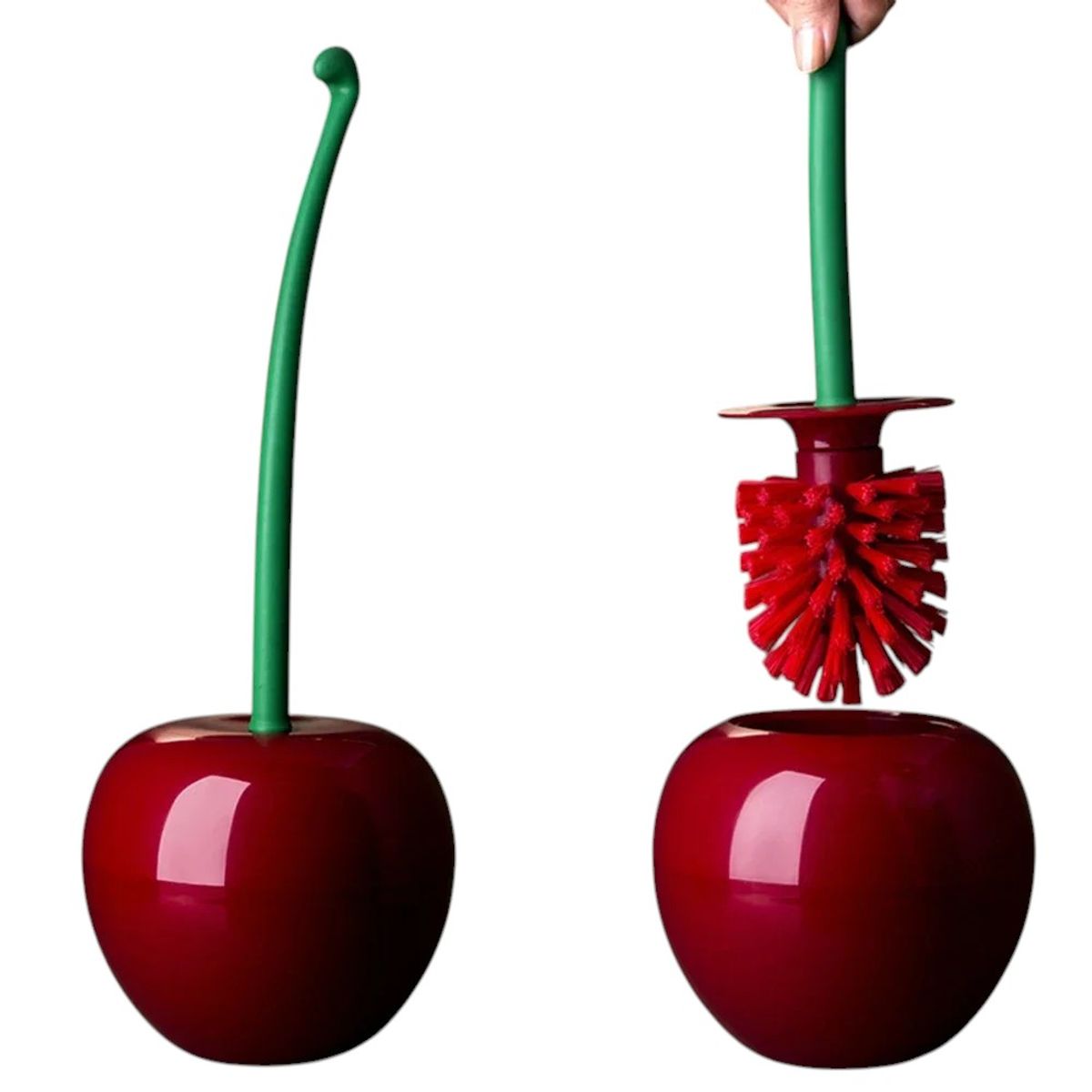 GENERICO - ESCOBILLA CEPILLO  INODORO BAÑO CEREZA - ELEGANTE Y FUNCIONAL