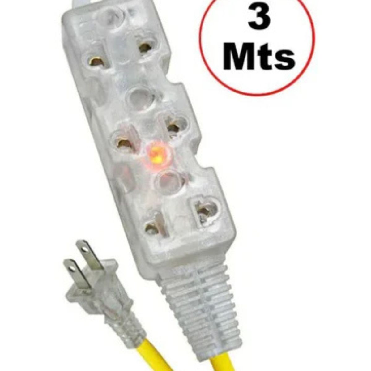 OPALUX - EXTENSIÓN OPALUX TOMA CORRIENTE CON 3 TOMAS 3 METROS OP-FL1203