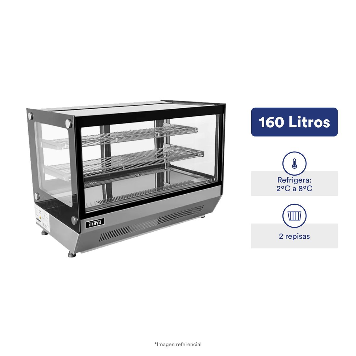 ILUMI - Vitrina refrigerada de sobremesa de 160 litros