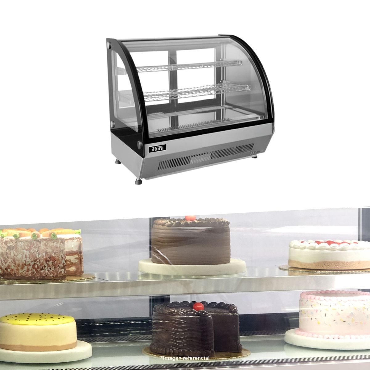ILUMI - Vitrina refrigerada de sobremesa de 100 litros