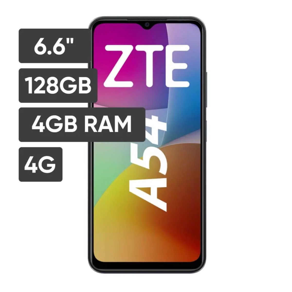 ZTE - Celular ZTE A54 66 4GB 128GB 13MP Gris