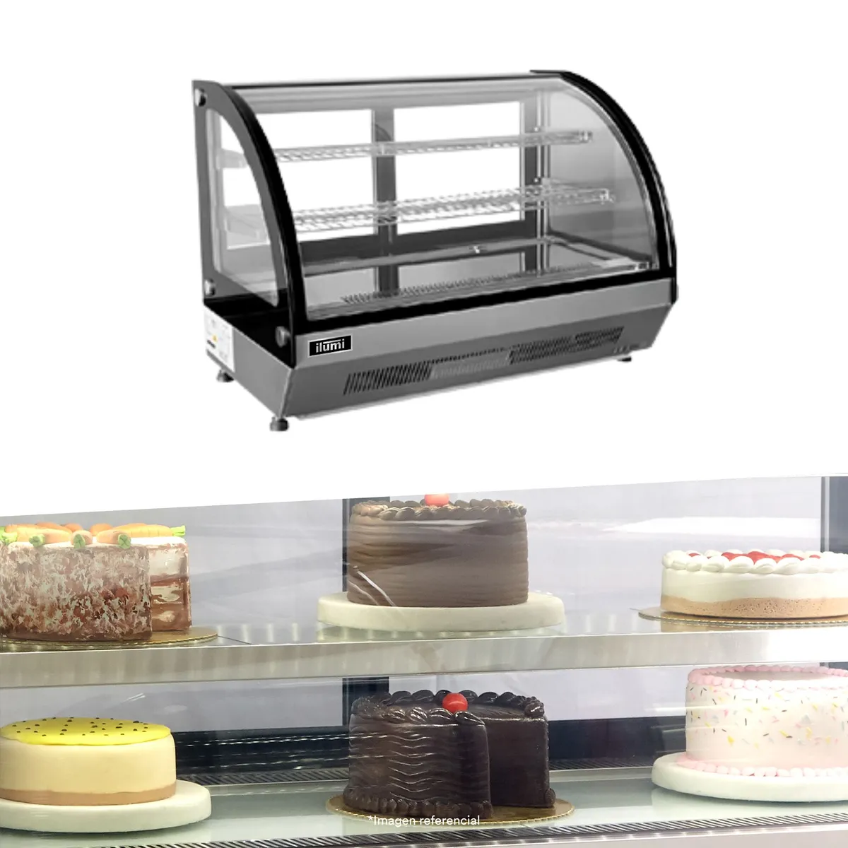 ILUMI - Vitrina refrigerada de sobremesa de 125 litros