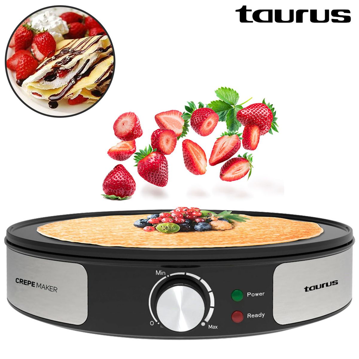 TAURUS - Crepera Taurus con Placa Antiadherente 1200W S165