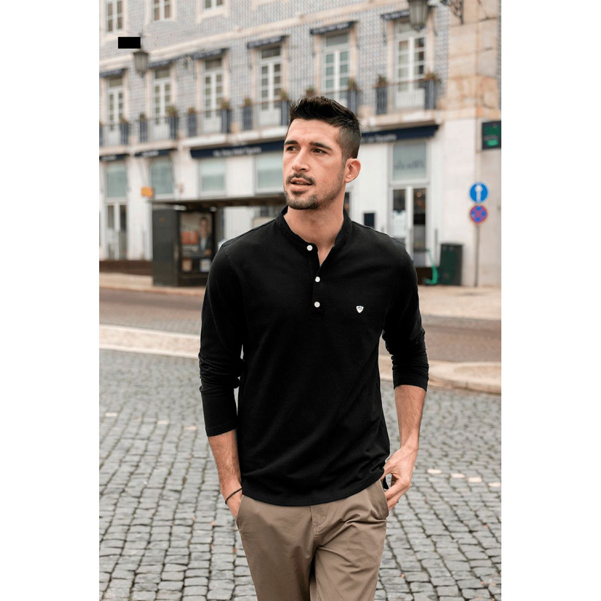 GENERICO - Polo Manga Larga 100% Algodón Hombre