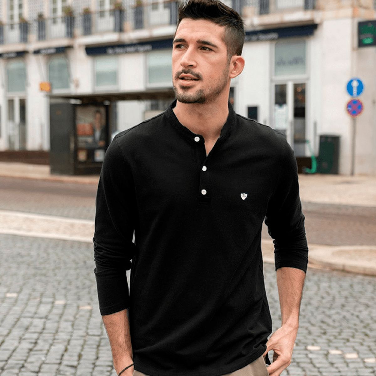 GENERICO - Polo Manga Larga 100% Algodón Hombre