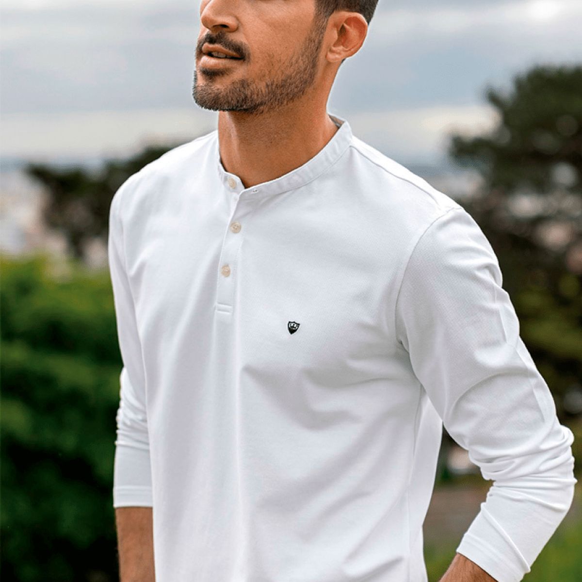 GENERICO - Polo Manga Larga 100% Algodón Hombre