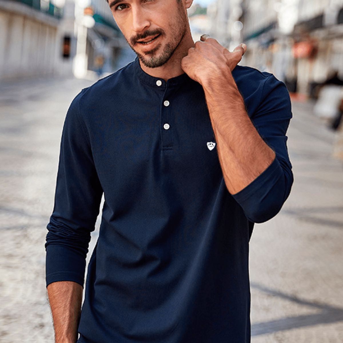 GENERICO - Polo Manga Larga 100% Algodón Hombre