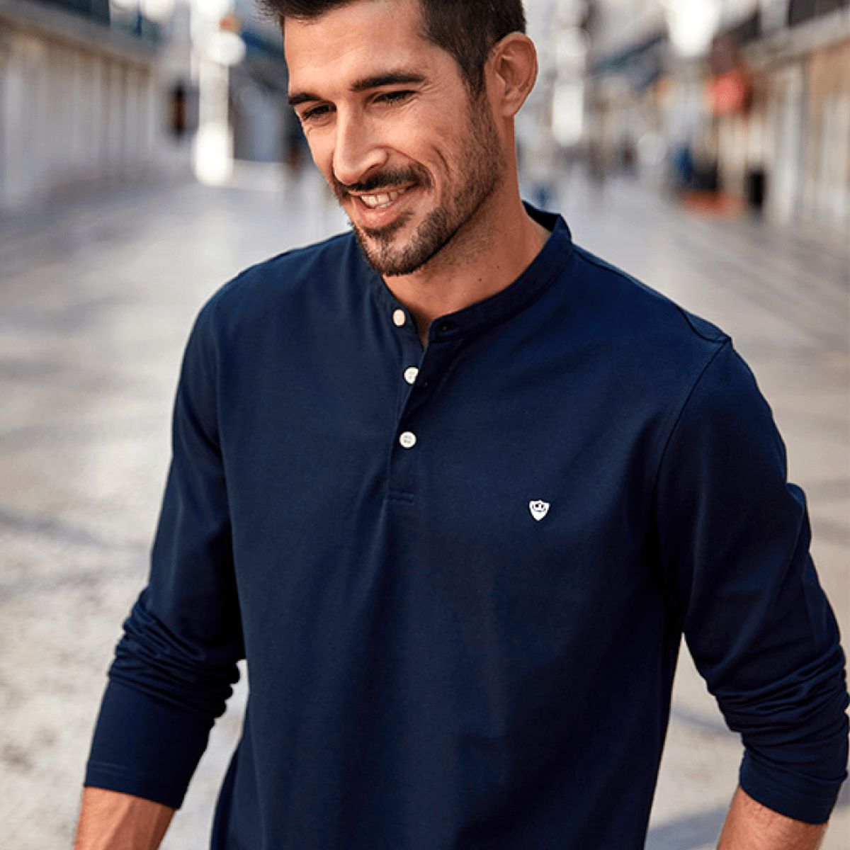 GENERICO - Polo Manga Larga 100% Algodón Hombre