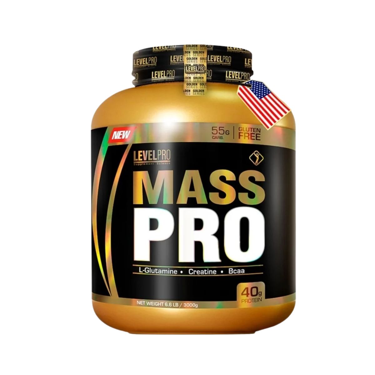 LEVEL PRO - PROTEÍNA MASS PRO 3 KG CHOCOLATE + SHAKER
