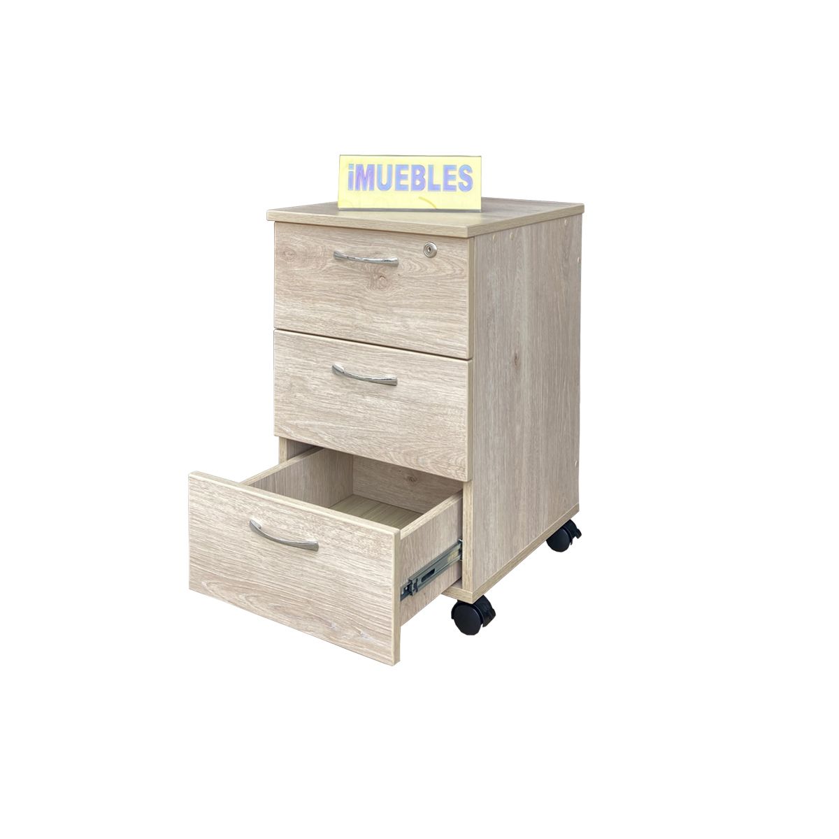 TEMEL - Gavetero para Oficina color Damasco – 3 Cajones – SAHIP – iMUEBLES