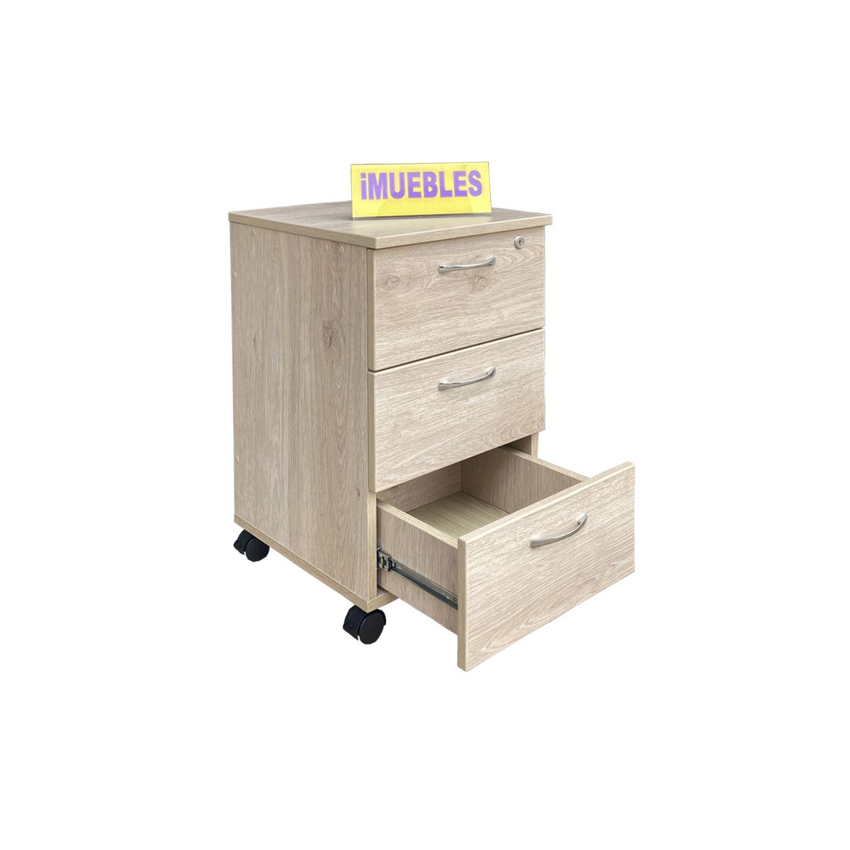 TEMEL - Gavetero para Oficina color Damasco – 3 Cajones – SAHIP – iMUEBLES