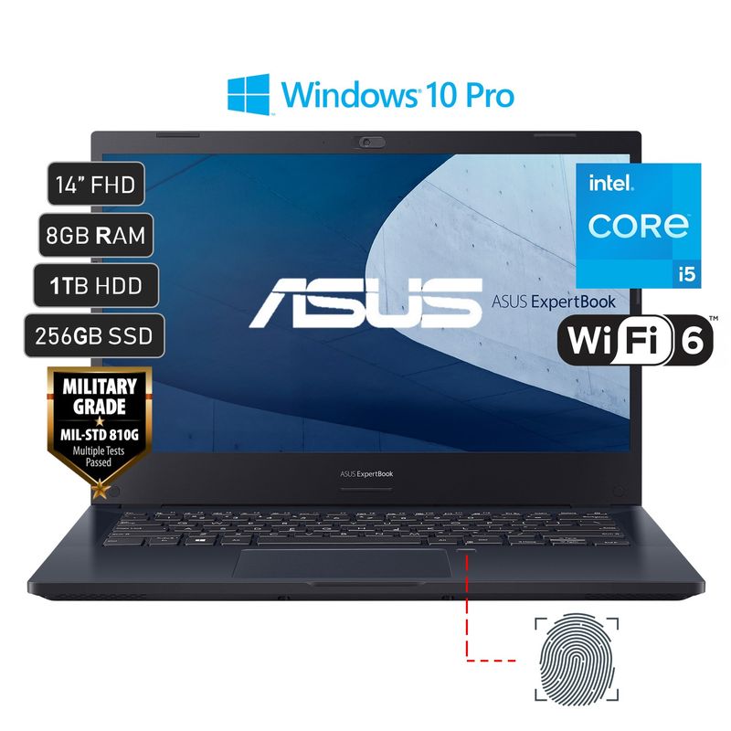 ASUS - Laptop Asus Intel Core i5 8GB RAM 1TB HDD + 256GB SSD ExpertBook 14” P2451F