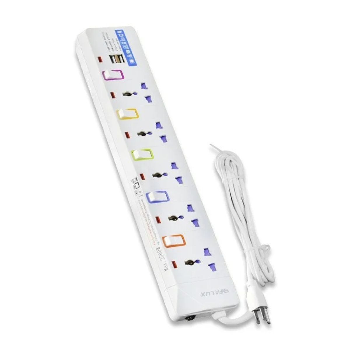 OPALUX - SUPRESOR DE PICOS OPALUX OP-105USB 5 TOMAS + 2 PUERTOS USB