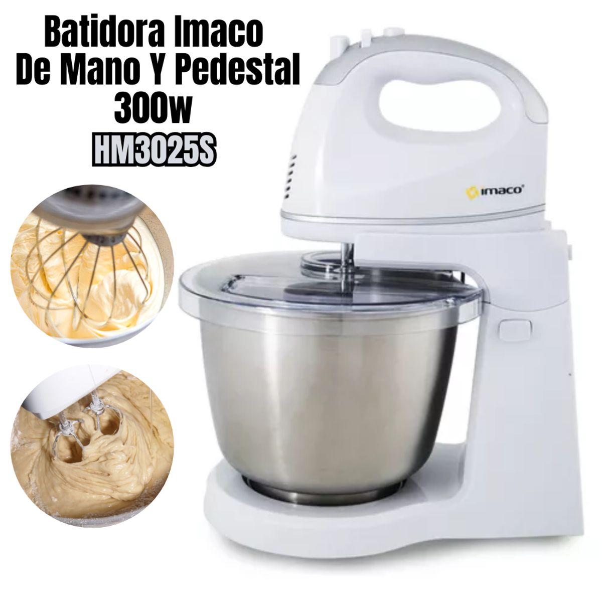IMACO - Batidora de Pedestal con Tazon de Metal Imaco