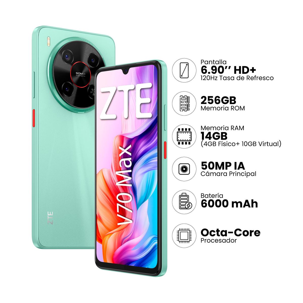 ZTE - ZTE BLADE V70 MAX 4GB+256GB - VERDE
