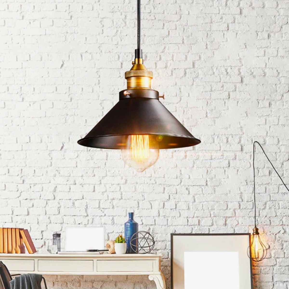 GENERICO - Lámpara Colgante Campana Black Led