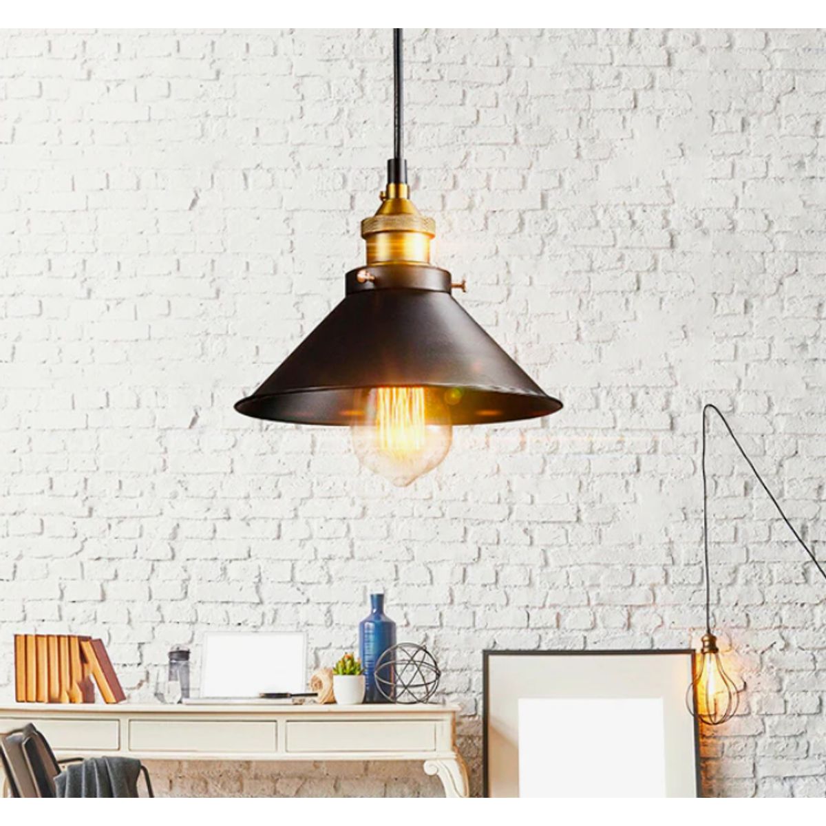 GENERICO - Lámpara Colgante Campana Black Led