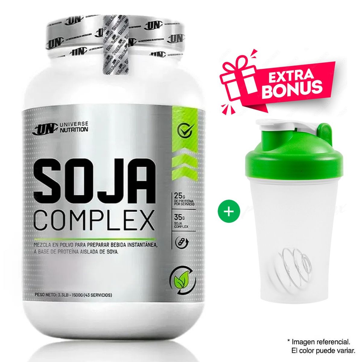 UNIVERSE NUTRITION - Proteína de Soja Complex 1.5 kg Chocolate - 43 Servicios