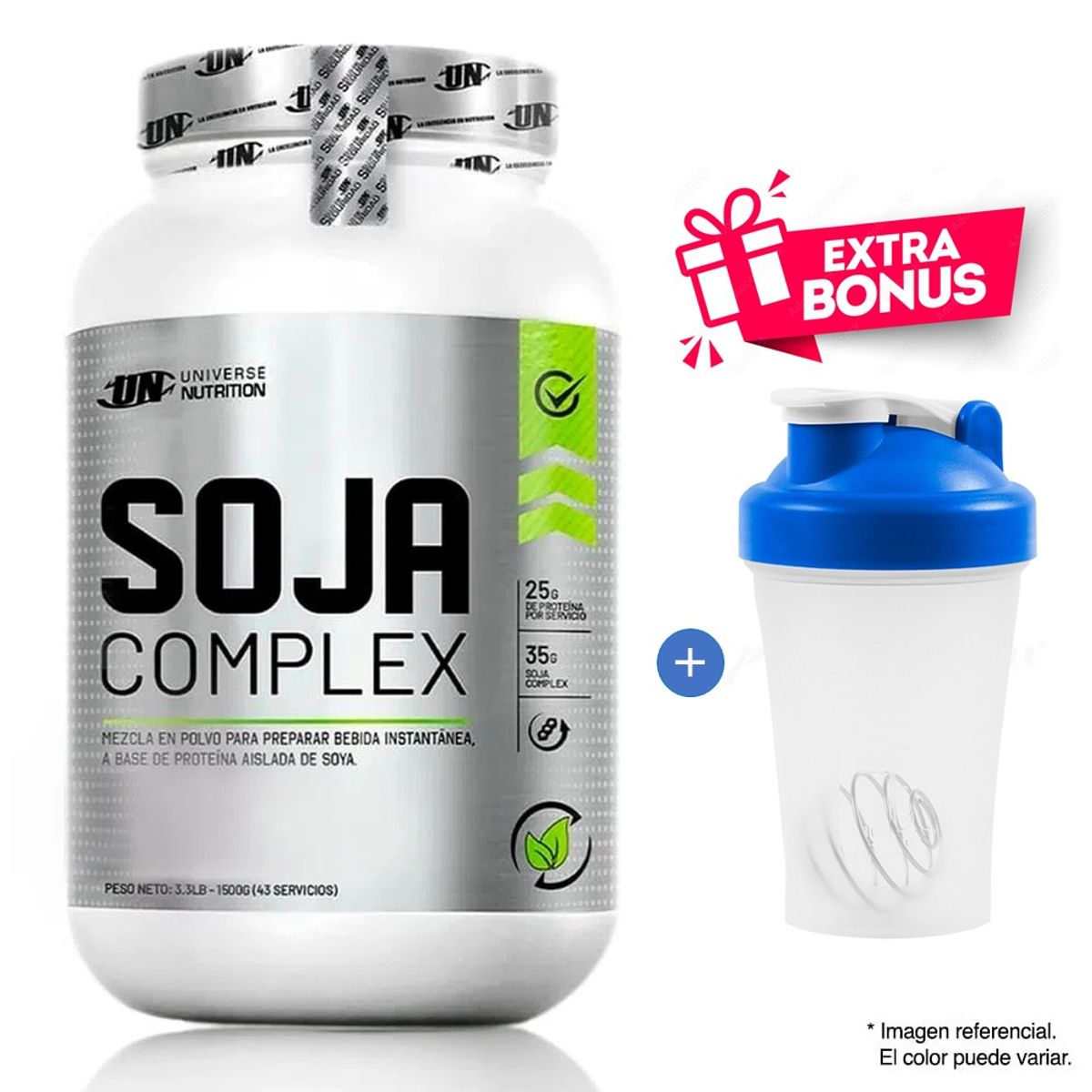 UNIVERSE NUTRITION - Soja Complex 1.5 kg UN - Cookies Proteína de Soya