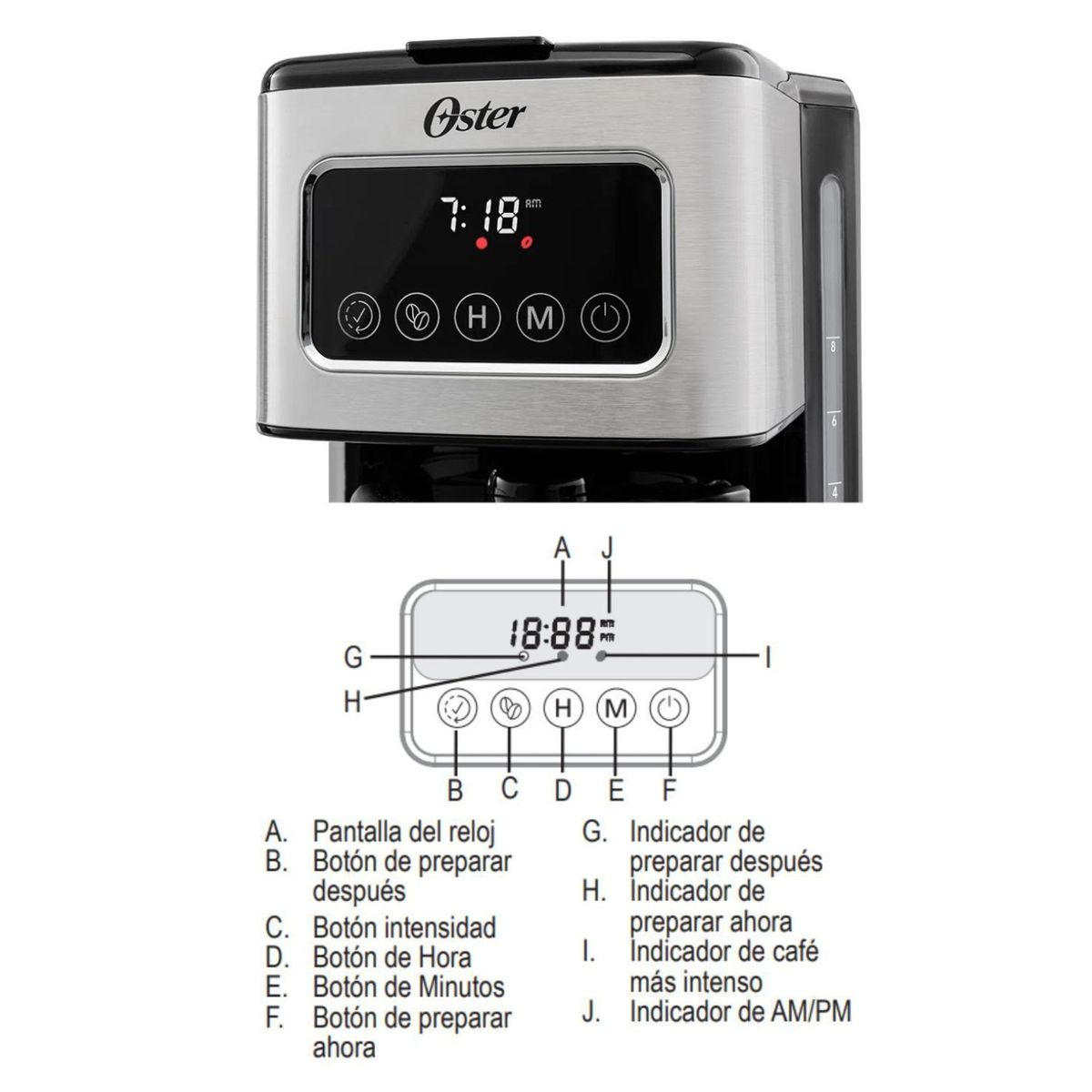 OSTER - Combo Cafetera Oster BVSTDC4403 + Sanguchera Grill CKSTSM400 Negro