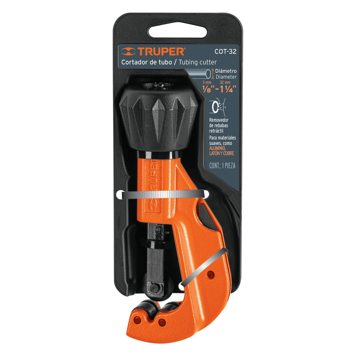 TRUPER - CORTADOR TRUPER PARA TUBO DE COBRE 1/8 A 1-1/4 CUCHILLA 18 MM - 12856