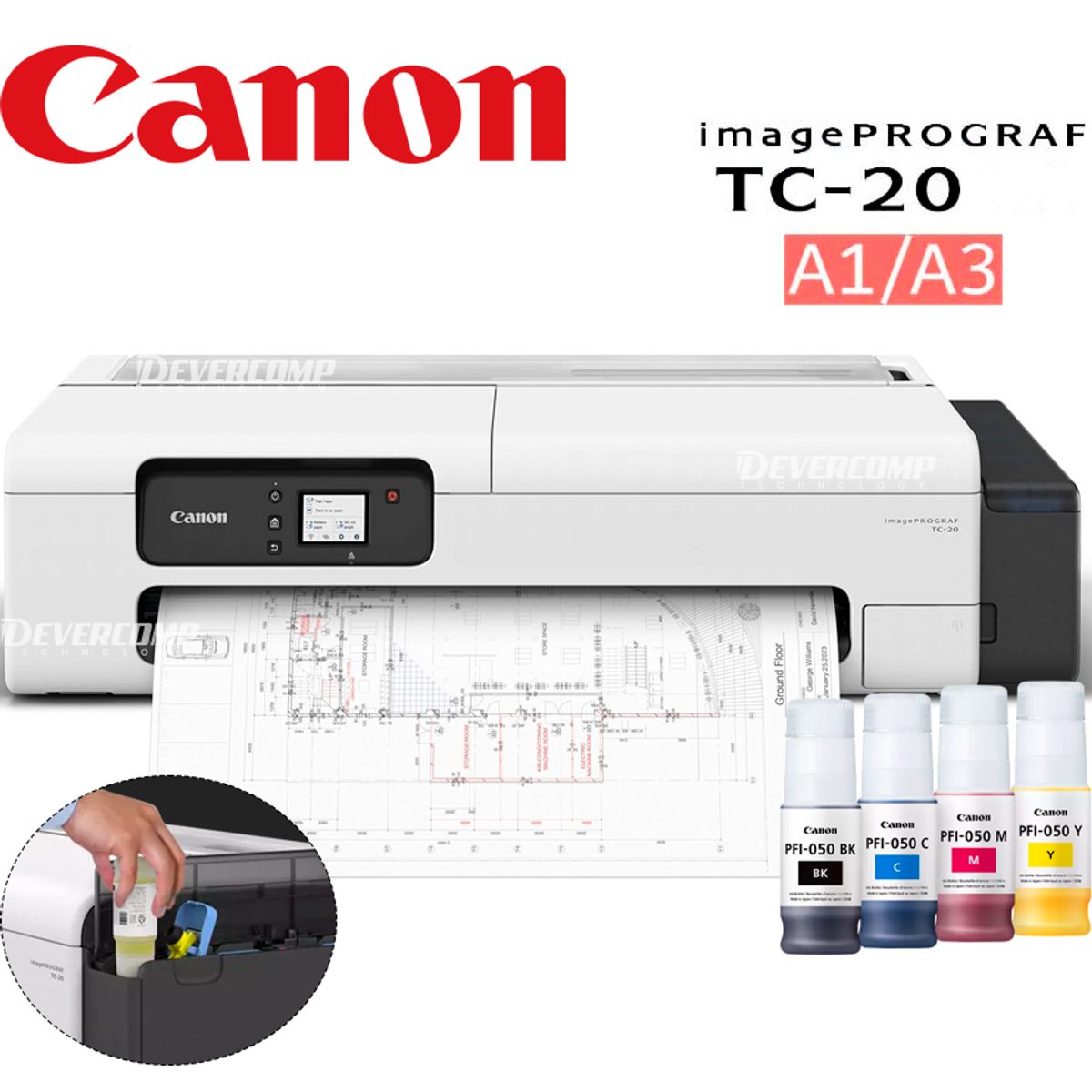 CANON - Impresora Canon TC-20 A1 Plotter imagePROGRAF