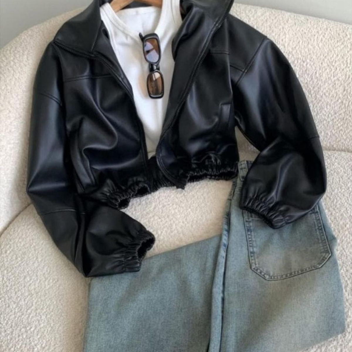 GENERICO - CASACA OVERSIZE CUERINA PARA DAMA MODA