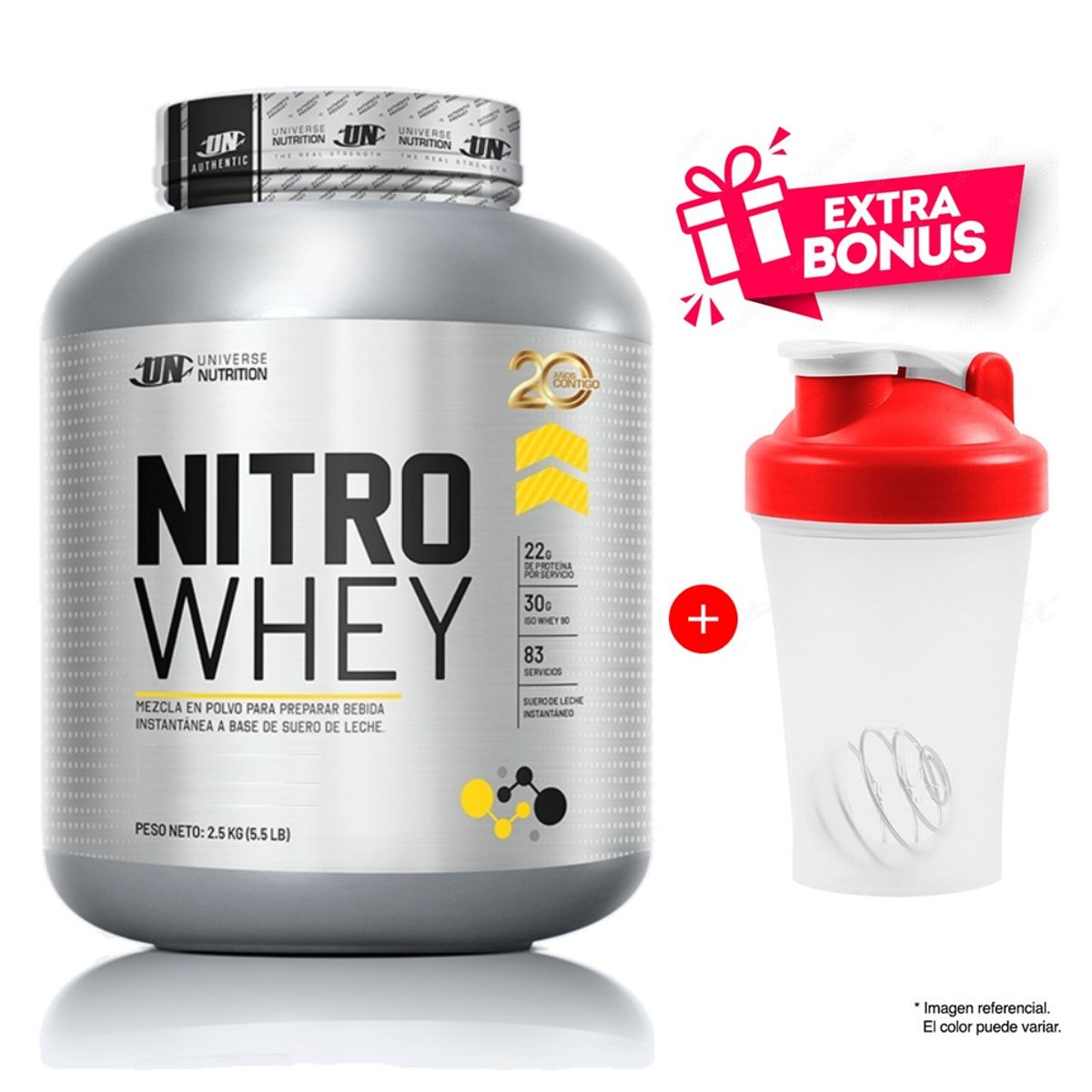 UNIVERSE NUTRITION - Proteina Suero De Leche Nitro Whey UN 2.5 Kg Vainilla