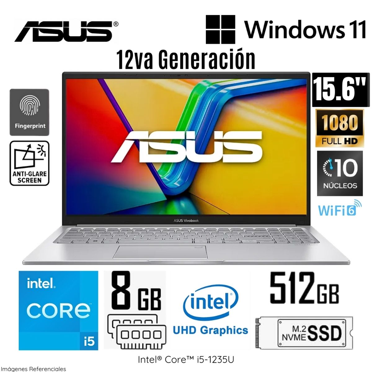ASUS - Laptop Asus Vivobook X1504ZA-NJ339W Intel Core i5-1235U 8GB RAM 512GB SSD 15.6" FHD Windows 11