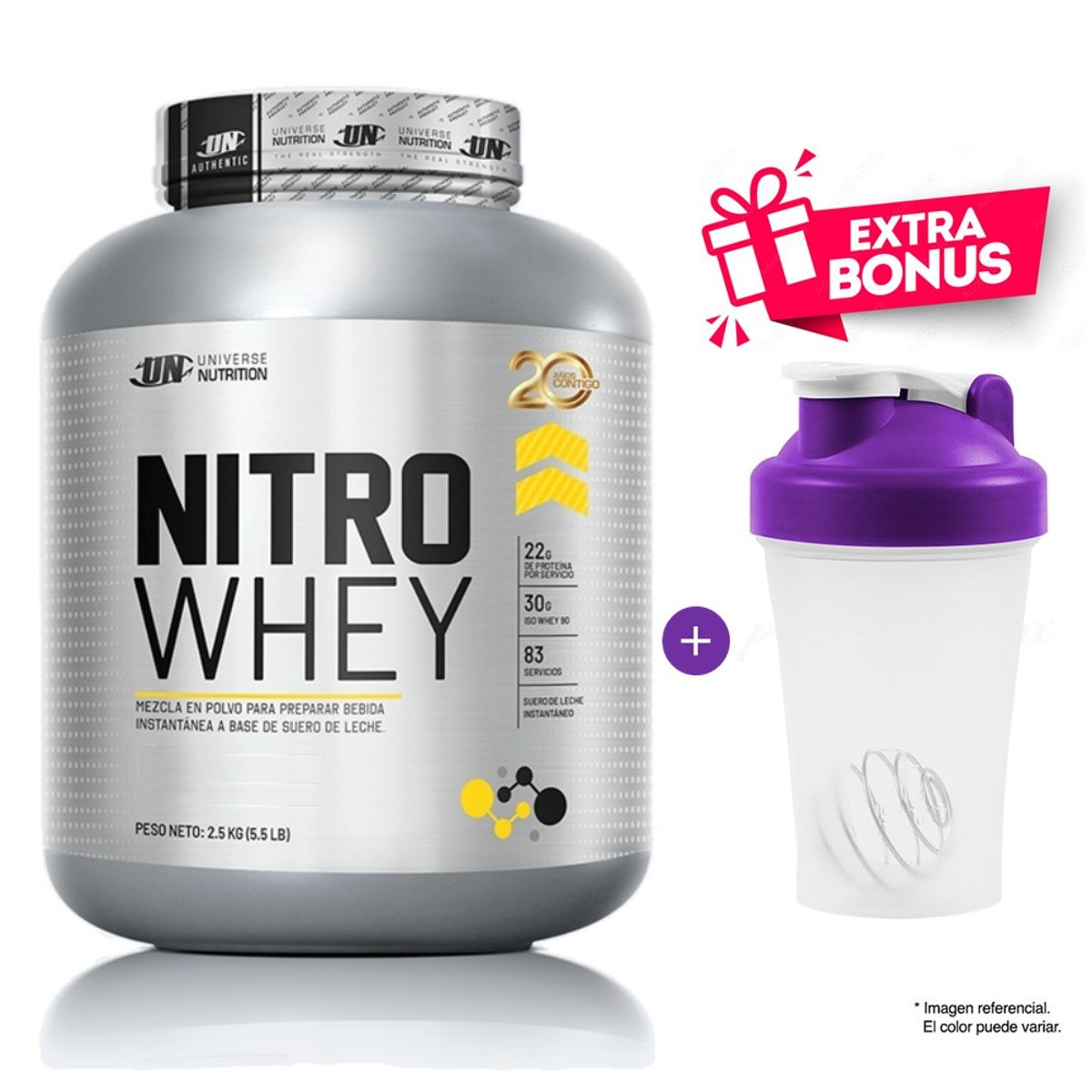 UNIVERSE NUTRITION - NITRO WHEY 2.5 KG SUERO DE LECHE CHOCOLATE + TOMATODO