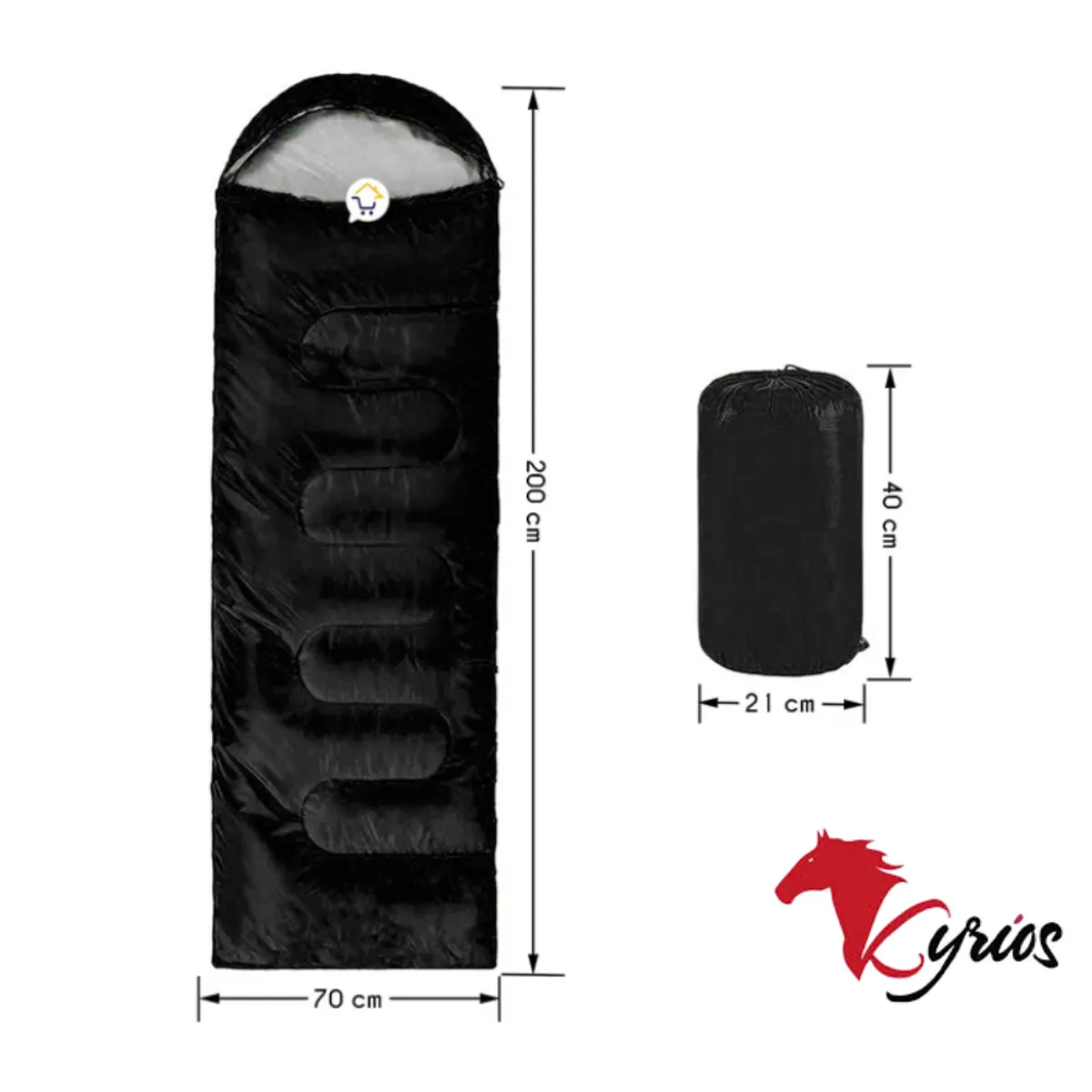 NO LOGO - Saco De Dormir De 700 GR Para Acampar COLOR VERDE