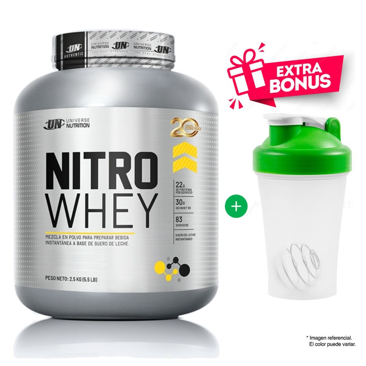 UNIVERSE NUTRITION - NITRO WHEY 2.5 KG COOKIES AND CREAM MÁS SHAKER