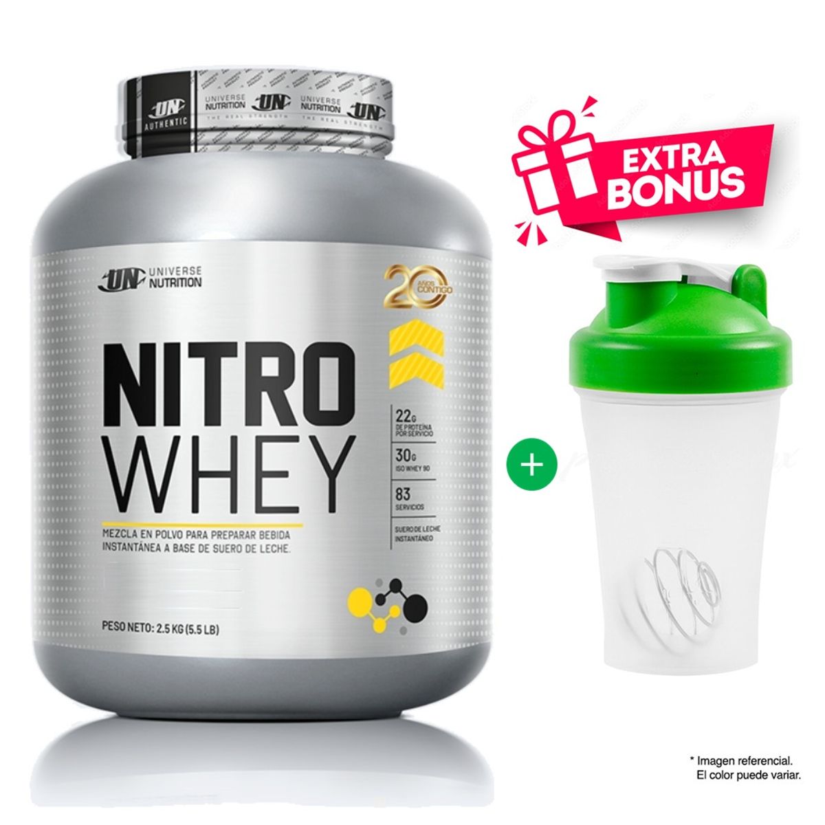 UNIVERSE NUTRITION - NITRO WHEY 2.5 KG COOKIES AND CREAM MÁS SHAKER