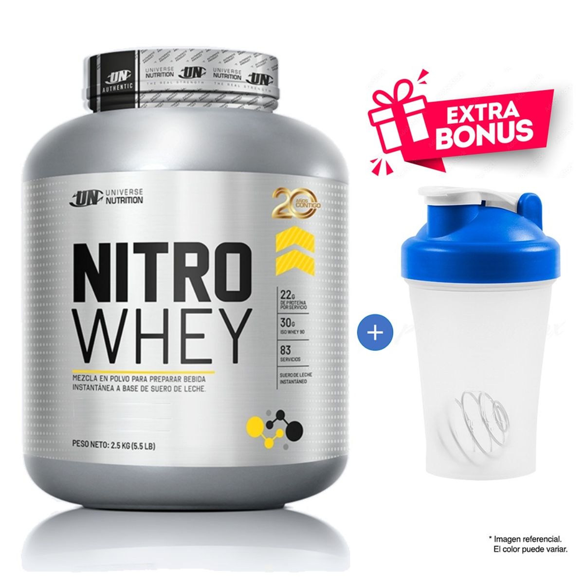 UNIVERSE NUTRITION - NITRO WHEY 2.5 KG SUERO DE LECHE COOKIES AND CREAM + TOMATODO