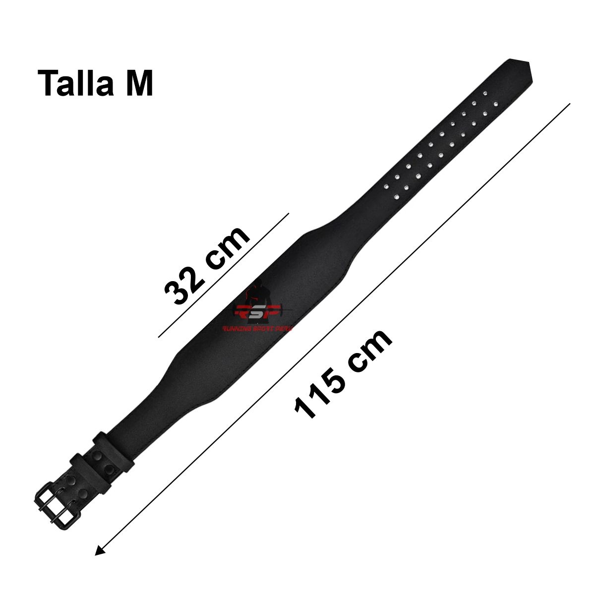 RUNNING SPORT PERU - Correa de Cuero Premium para Levantamiento de Pesas Talla M