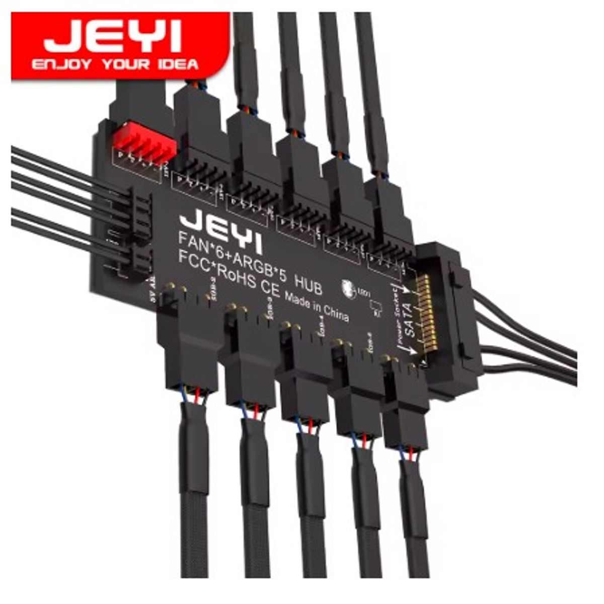GENERICO - Hub de ventilador de 5 vías ARGB RGB