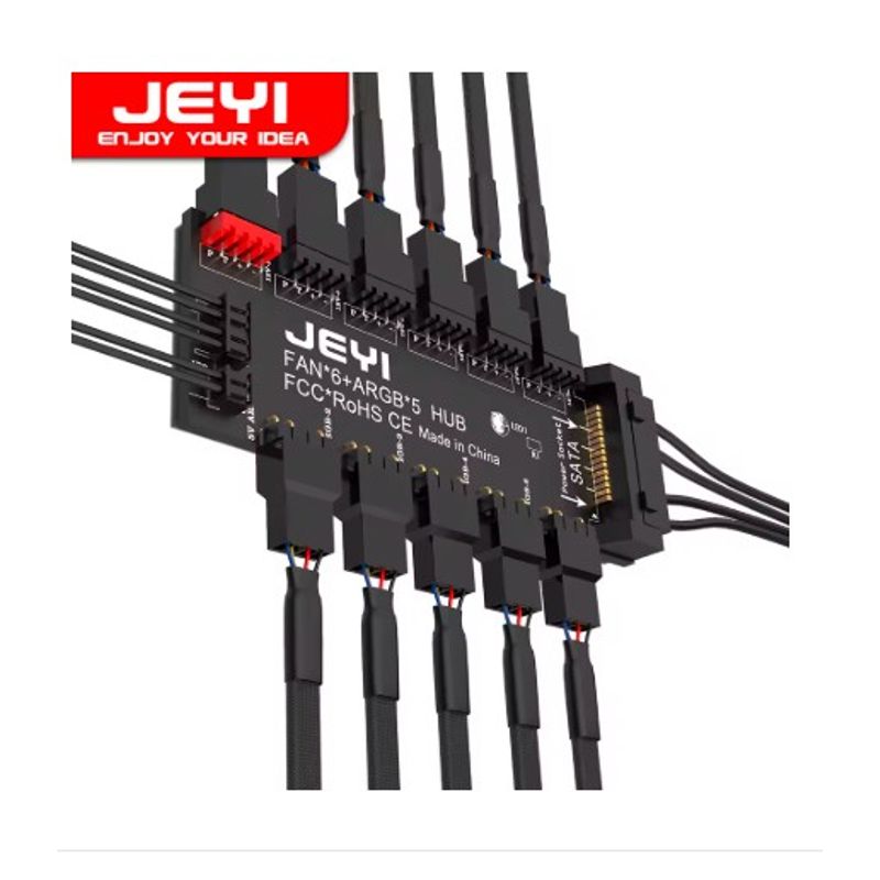 GENERICO - Hub de ventilador de 5 vías ARGB RGB
