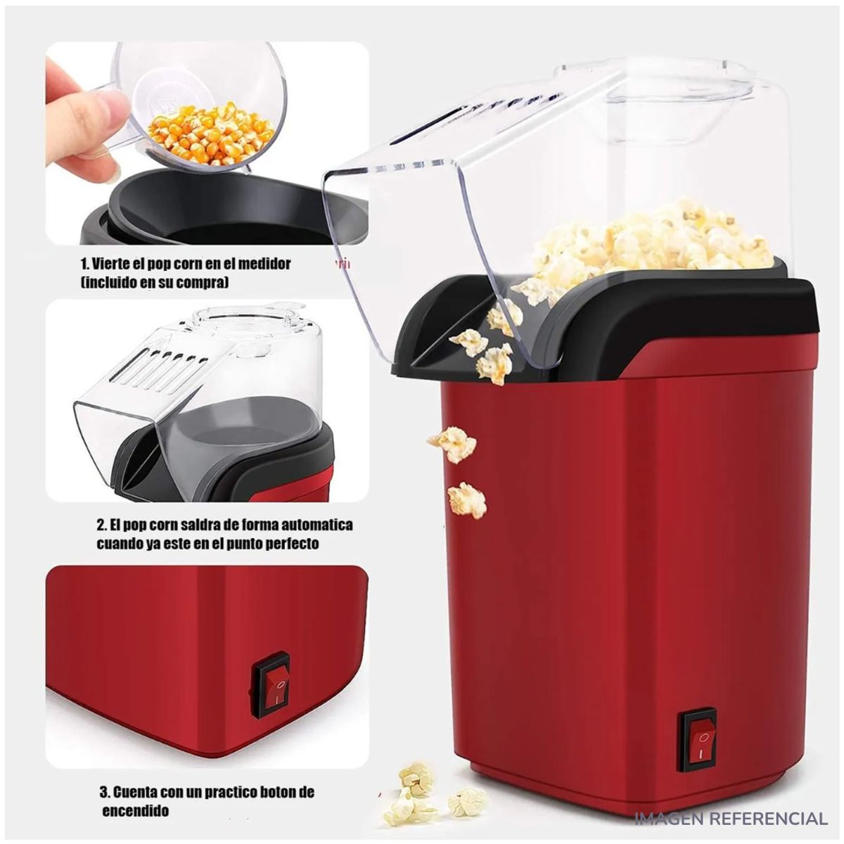 INSPIRA MARKET - Máquina de Pop Corn Mini Máquina de Canchita OIL FREE