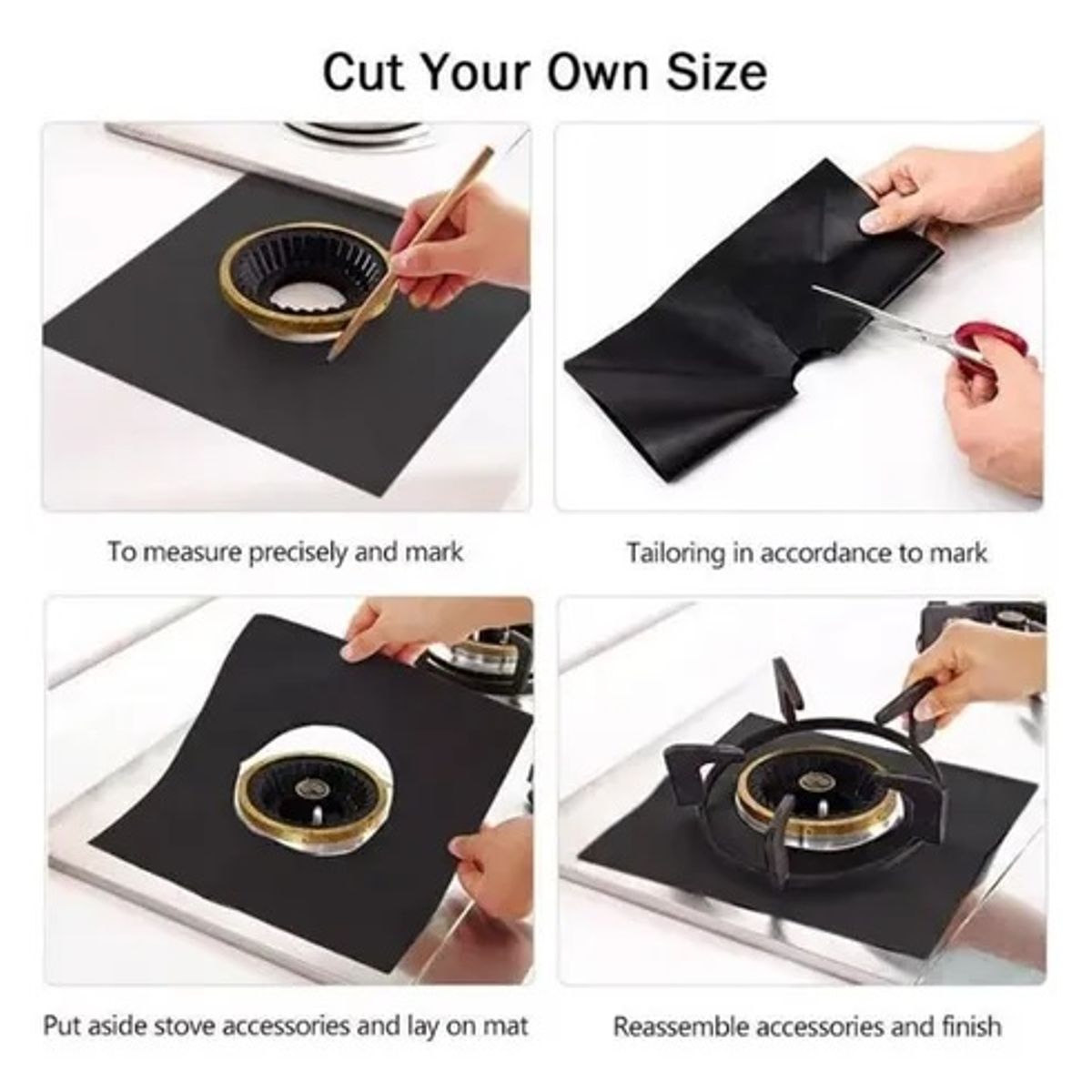 GENERICO - Protector Hornilla Negro pack de 4 unidades