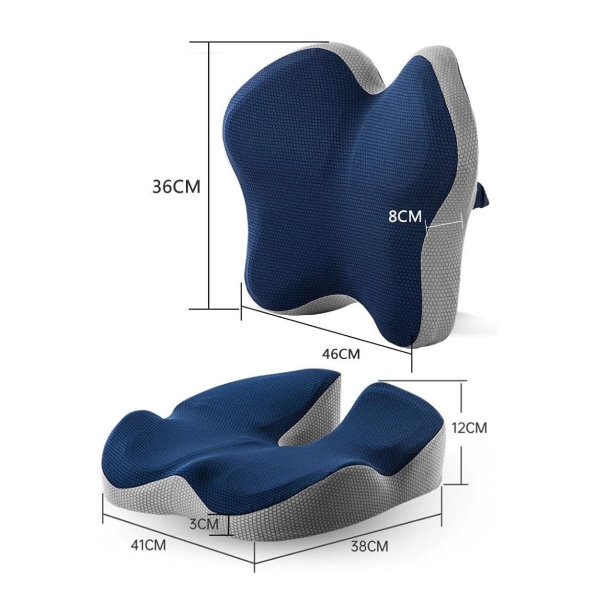 BENICE - PAR DE SET DE ASIENTO VISCO GEL Y CARBONO