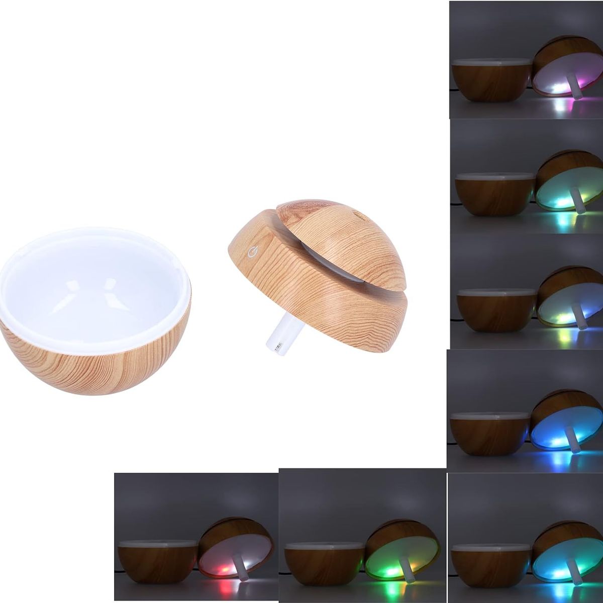 GENERICO - HUMIDIFICADOR DIFUSOR DE AROMAS ACEITES PARA AROMATERAPIA LÁMPARA 7 COLORES LUCES LED