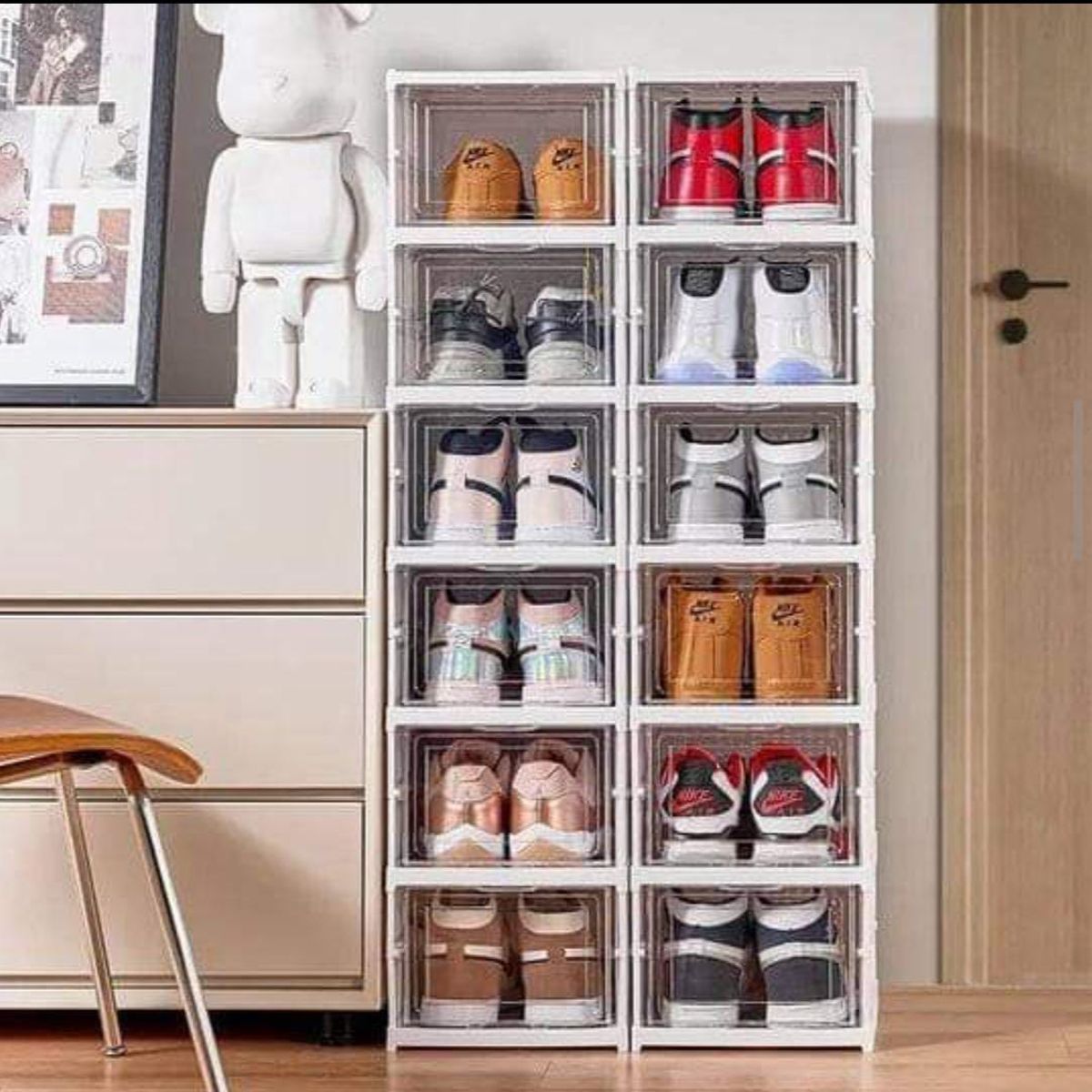 GENERICO - ZAPATERA PLEGABLE X12 CAJONES ACRILICO